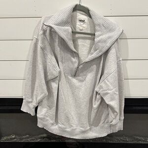 Aerie Heather Gray Ribbed Sweater